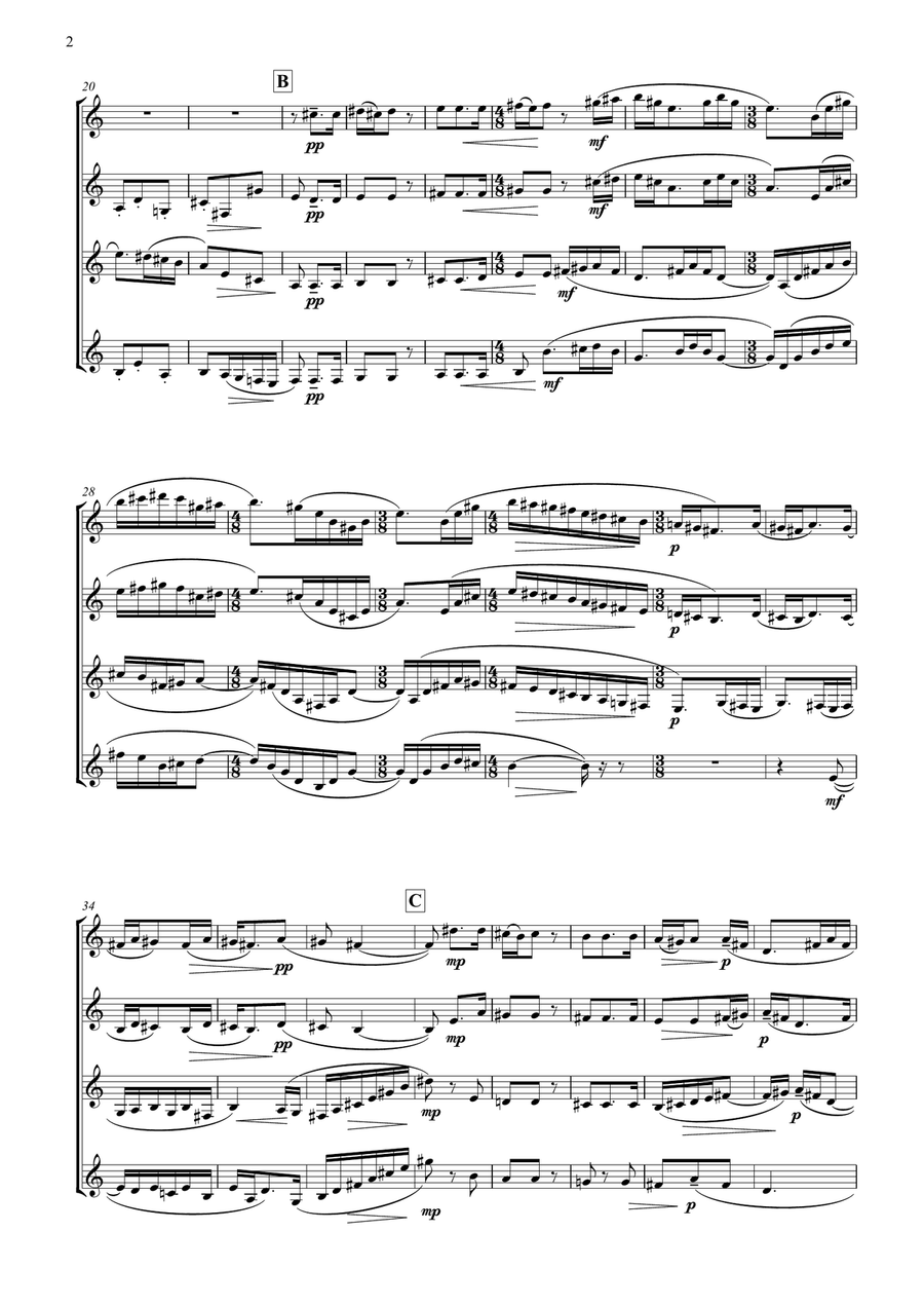 Olympian Sketches (for four clarinets) Clarinet Quartet scores gallery preview page 4