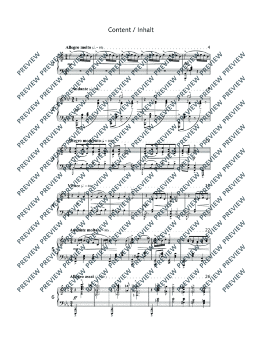 Three Fours Piano Solo scores gallery preview page 4