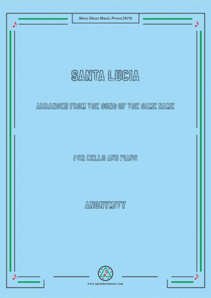 Book cover for Louis-Santa Lucia, for Cello and Piano
