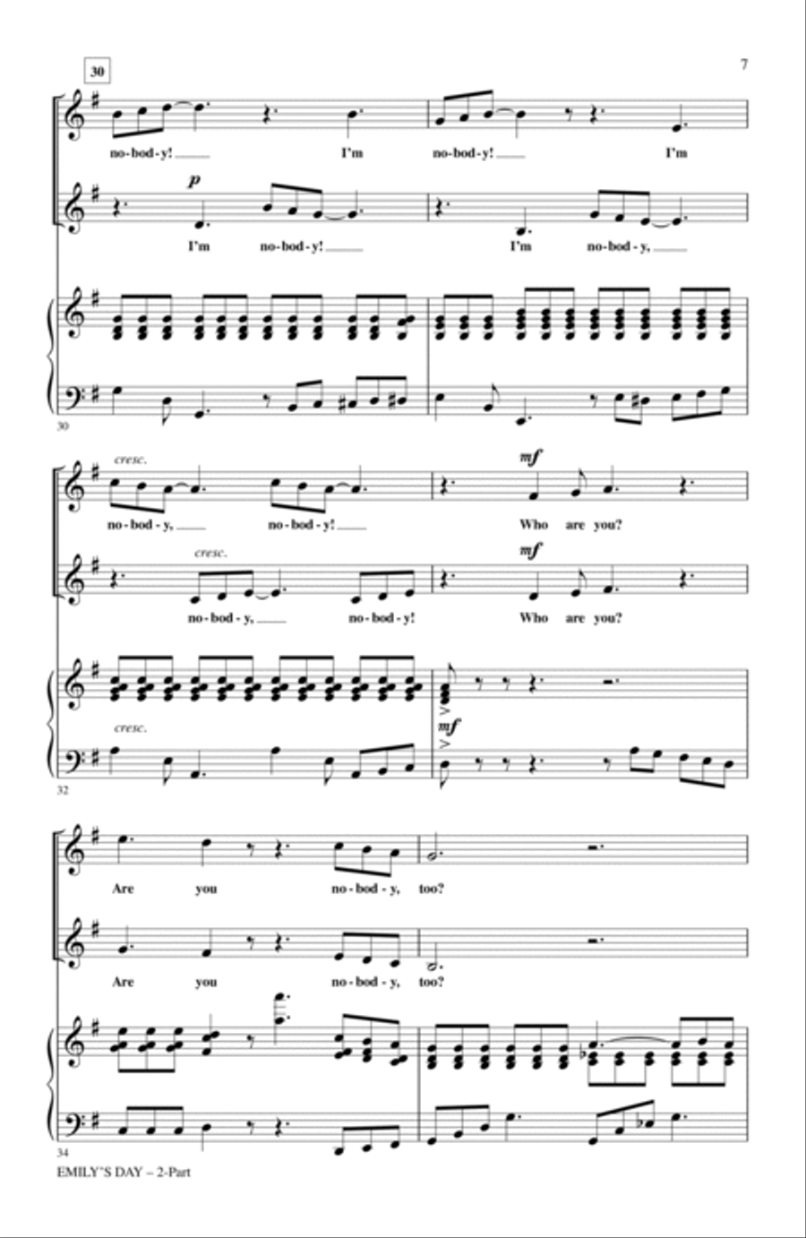 Emily's Day (Choral Collection) 2-Part scores gallery preview page 5