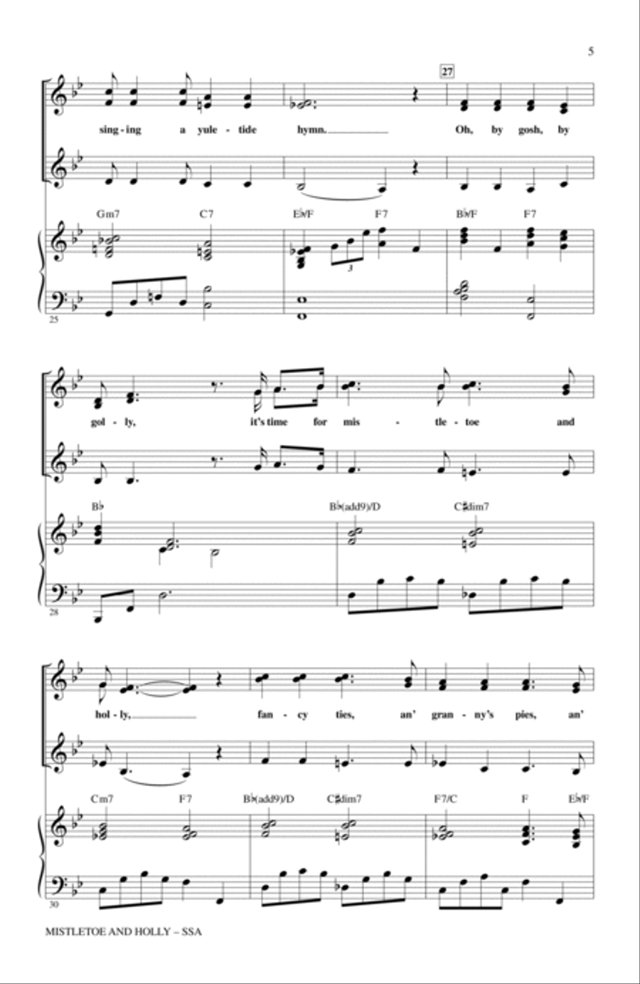 Mistletoe And Holly SSA scores gallery preview page 4