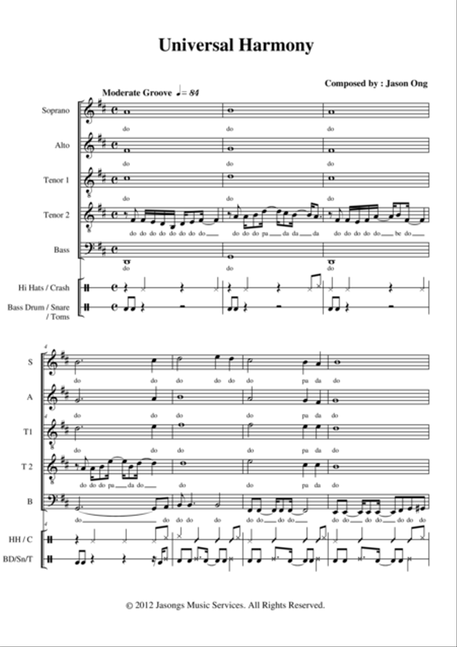 Universal Harmony A Cappella scores gallery preview page 1