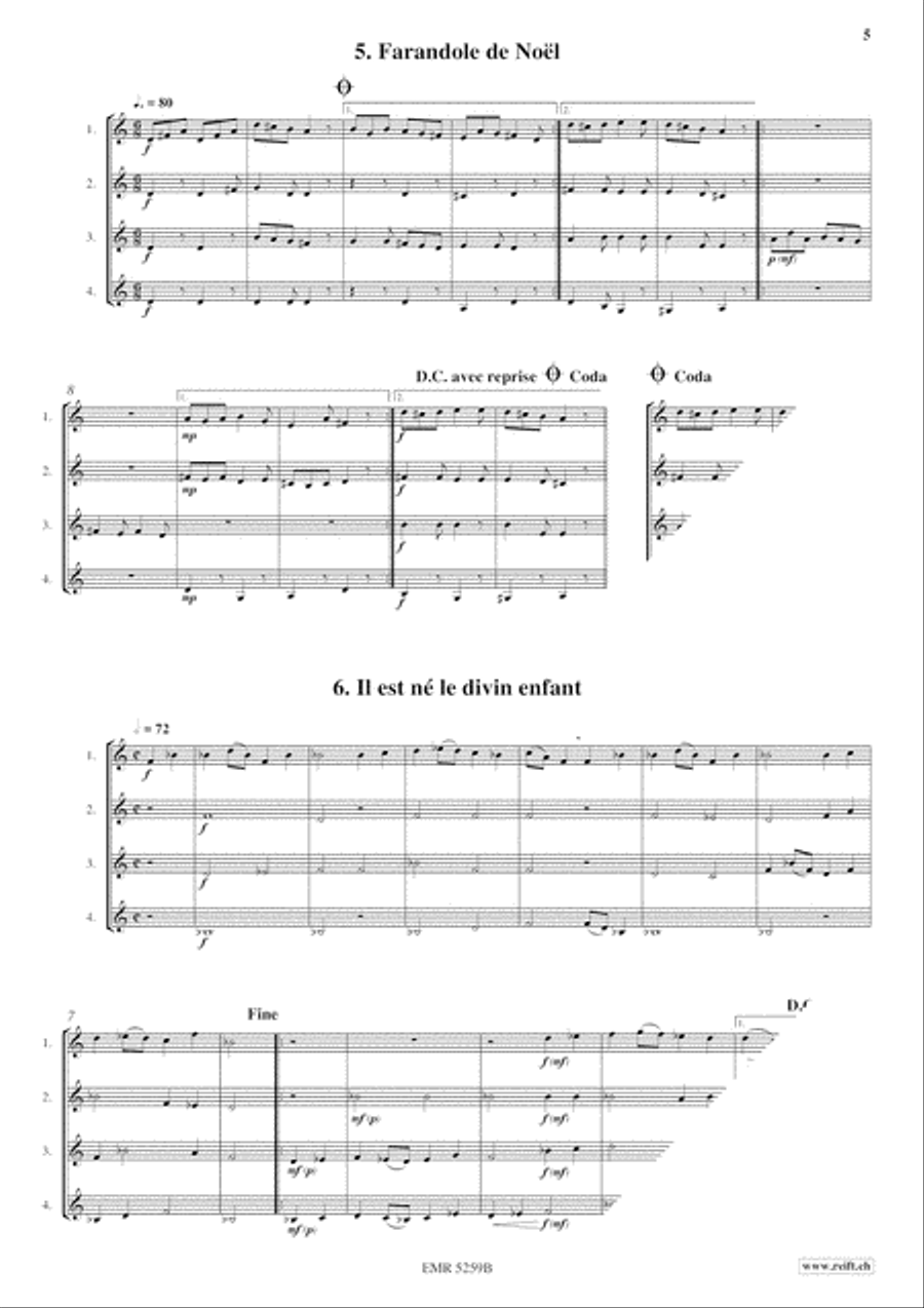 10 Noels 10 Noels French Horn Quartet scores gallery preview page 5