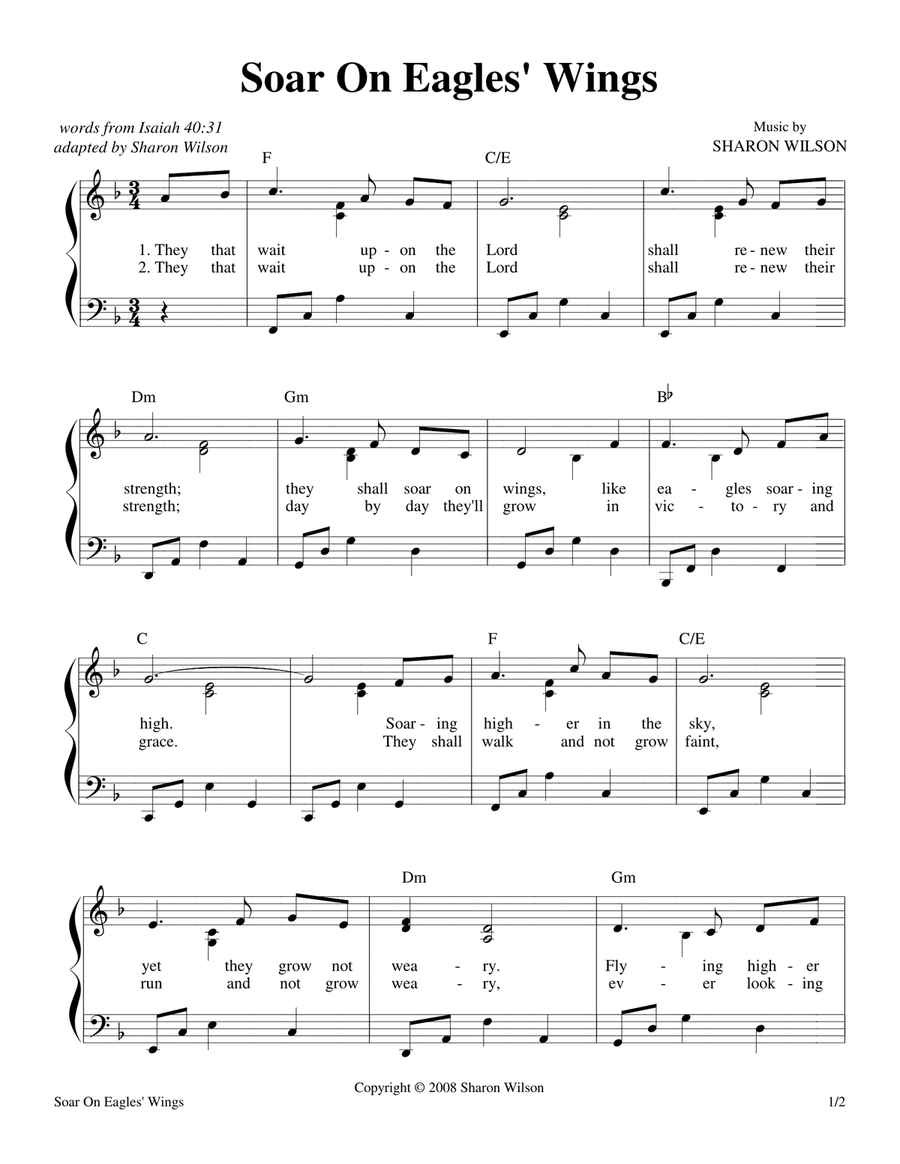 Soar On Eagles' Wings (Isaiah 40:31) Piano Method scores gallery preview page 1
