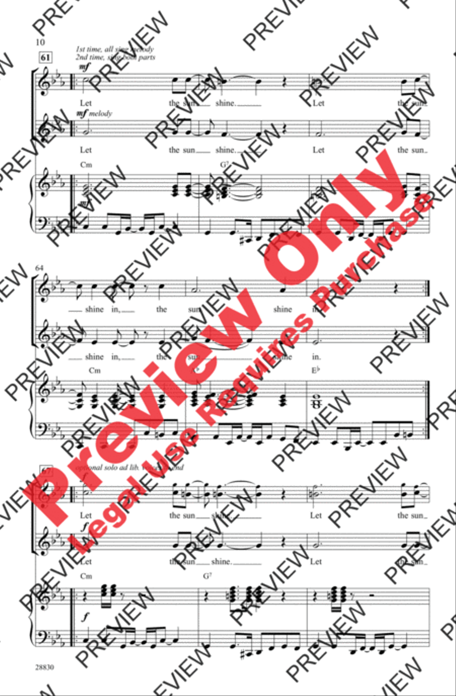 Aquarius / Let the Sunshine In 2-Part scores gallery preview page 9