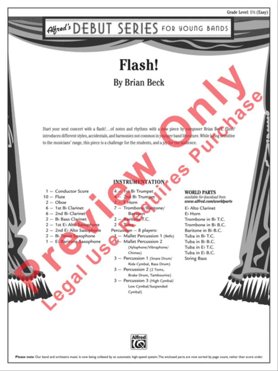 Flash! Flash! Concert Band scores gallery preview page 2