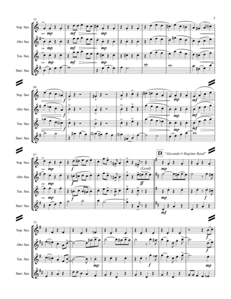 Dixieland Medley (for Saxophone Quartet SATB or AATB) image number null