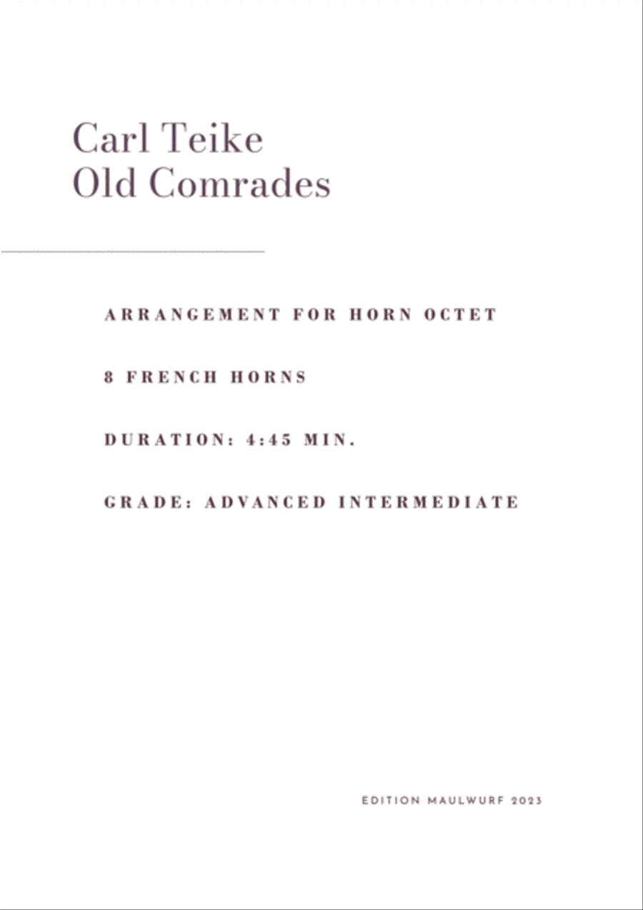 Old Comrades Horn scores gallery preview page 2