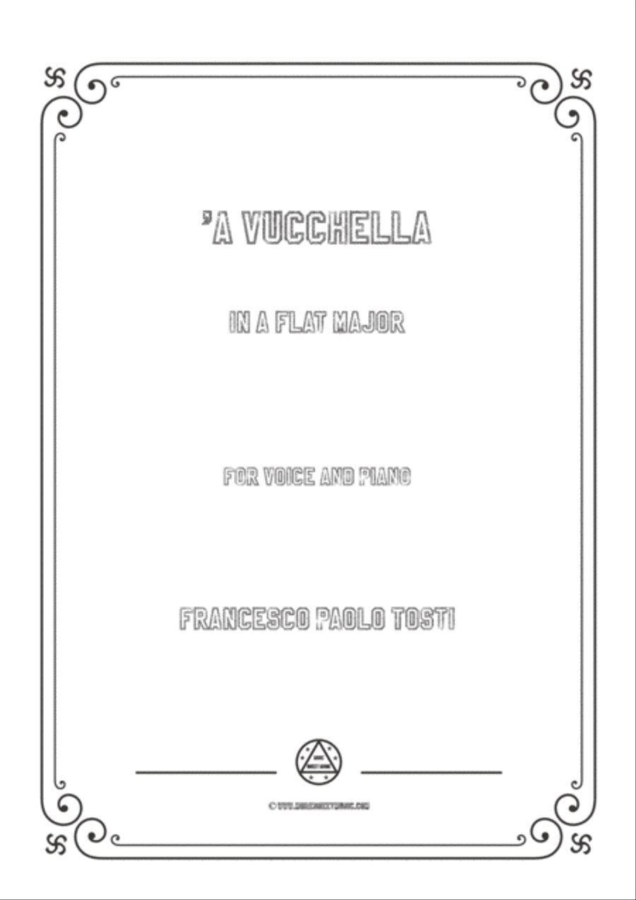 Tosti-'A Vucchella in A flat Major,for Voice and Piano Voice Solo scores gallery preview page 1