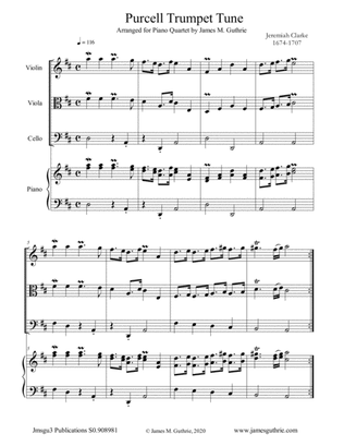 Clarke: Purcell Trumpet Tune for Piano Quartet