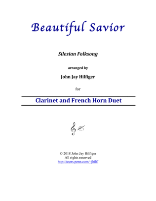 Book cover for Beautiful Savior for Clarinet and Horn