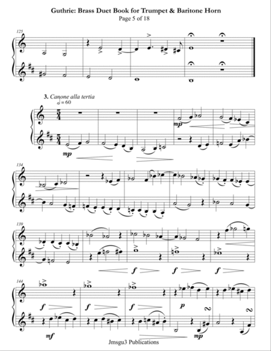 Guthrie: Brass Duet Book for Trumpet & Baritone Horn Brass Duet scores gallery preview page 5