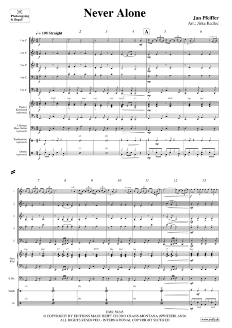 Never Alone Woodwind Quintet scores gallery preview page 4