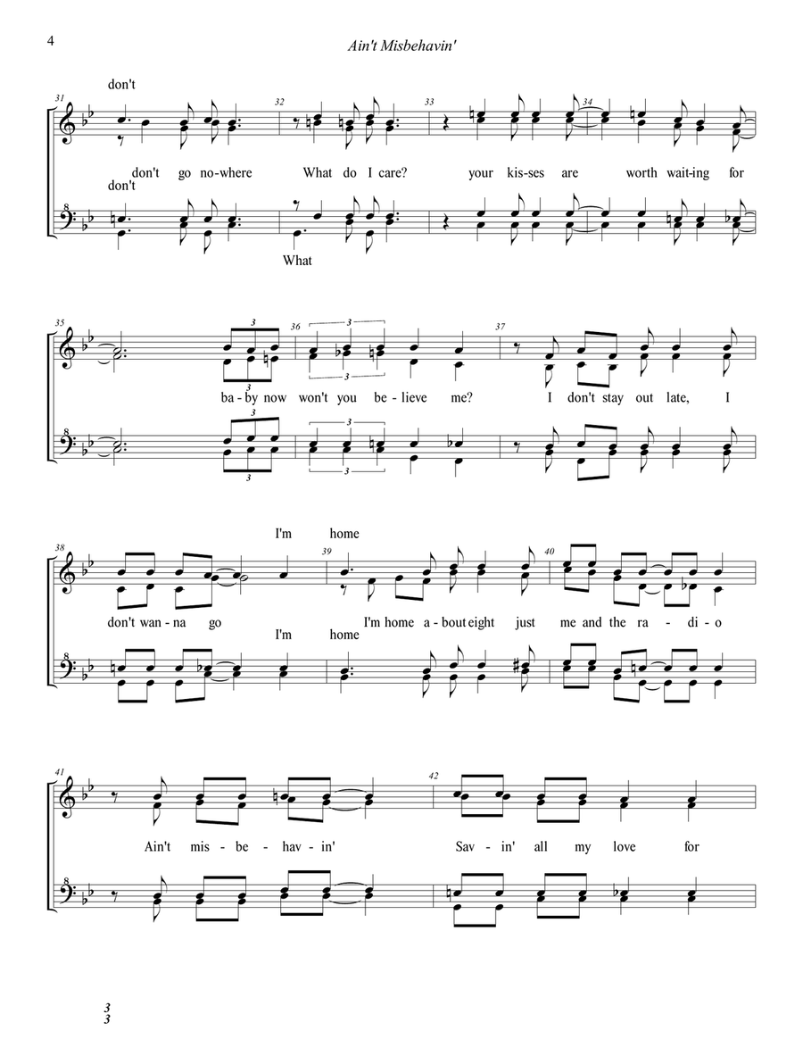 Ain't Misbehavin' SSAA scores gallery preview page 4