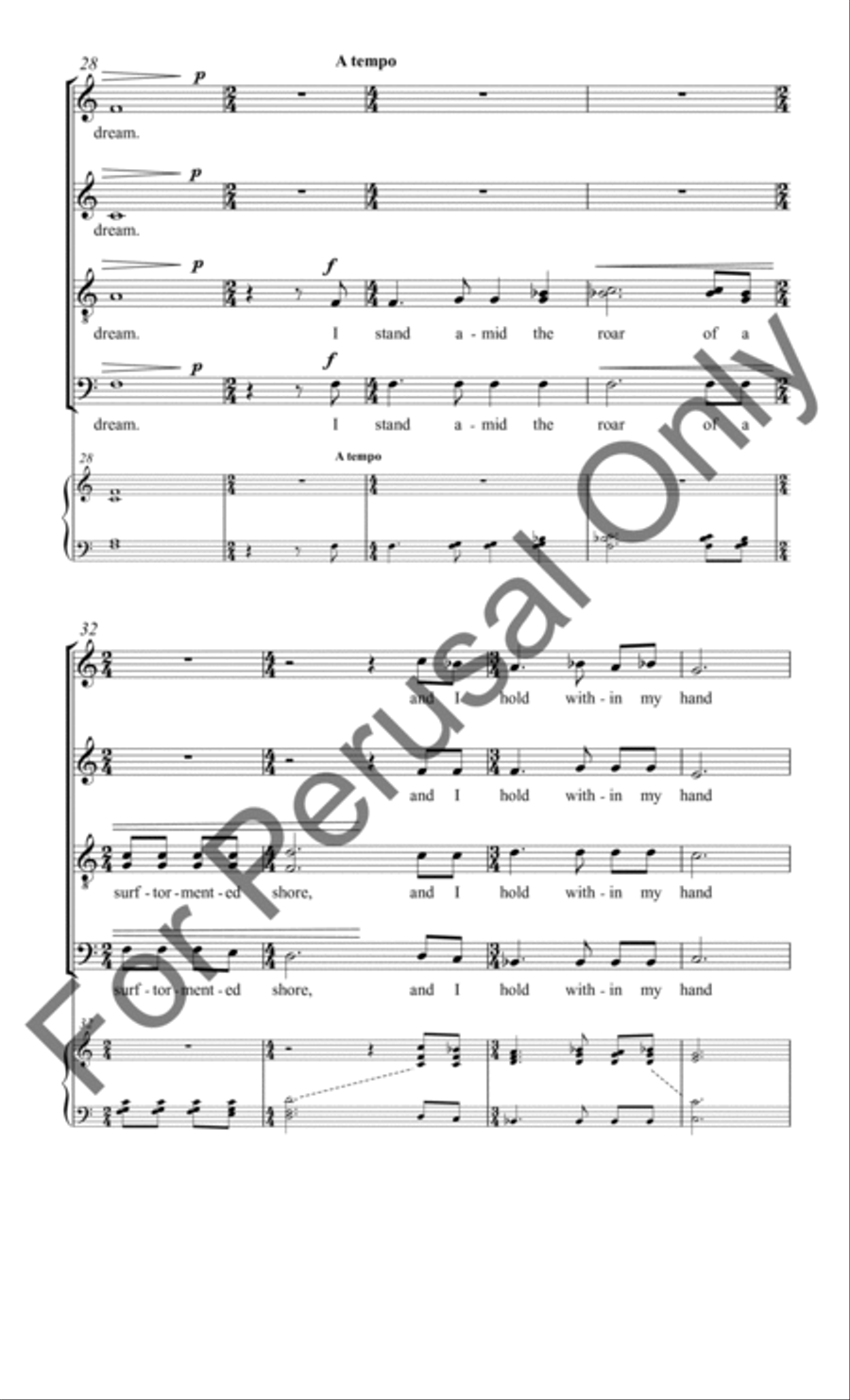 A Dream Within a Dream 4-Part scores gallery preview page 6
