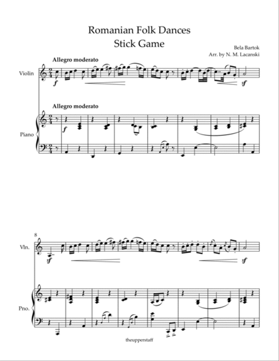 Romanian Follk Dances Stick Game Violin Solo scores gallery preview page 2