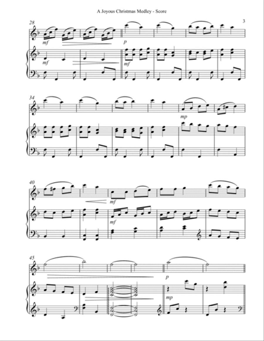A Joyous Christmas Medley, Duet for Flute & Harp Flute scores gallery preview page 3