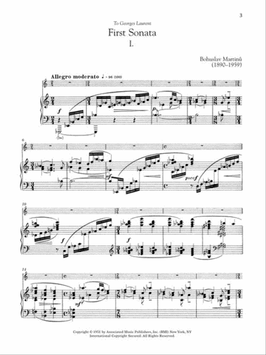 Bohuslav Martinu – First Sonata for Flute and Piano Flute Solo scores gallery preview page 6