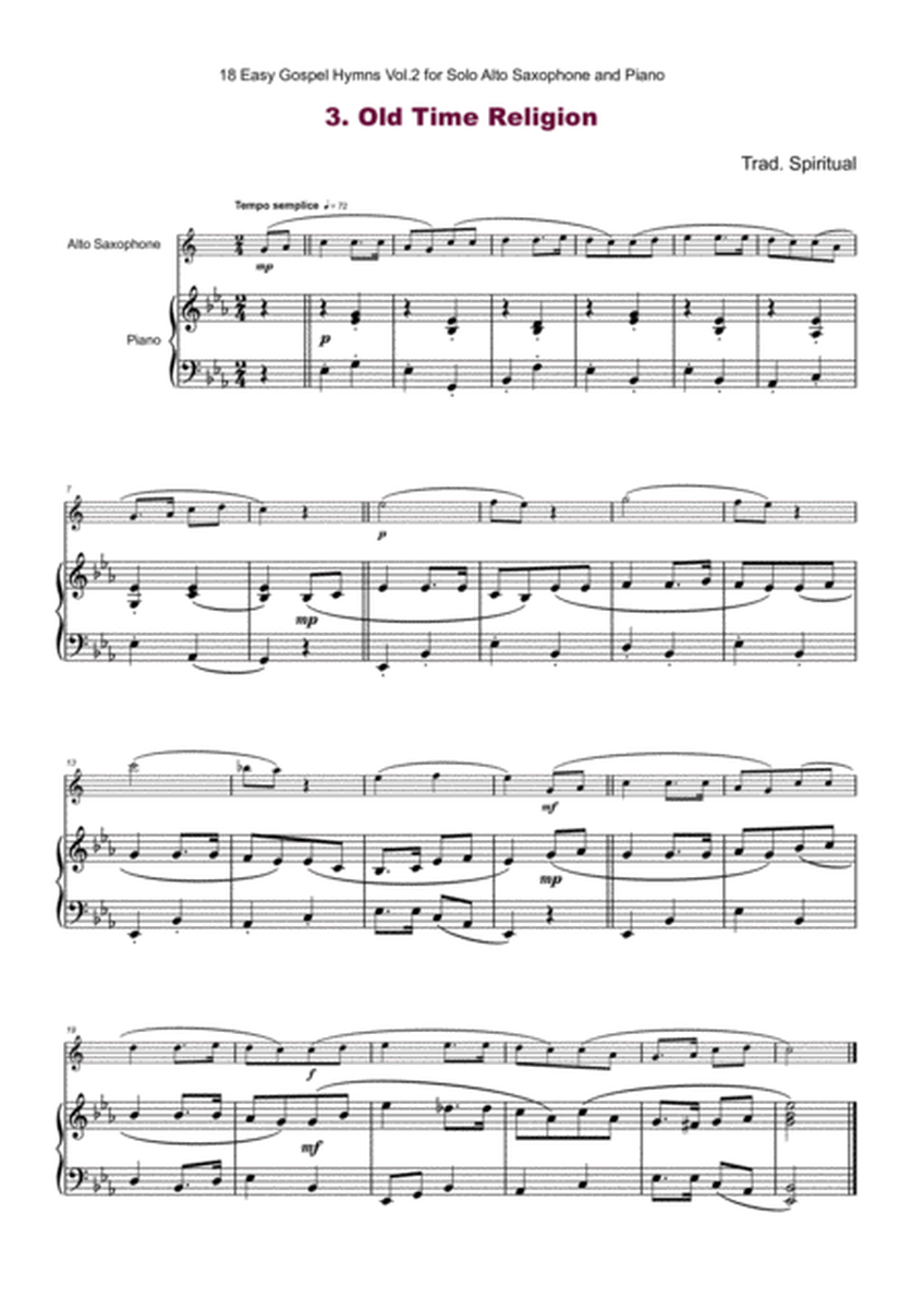 18 Gospel Hymns Vol.2 for Solo Alto Saxophone and Piano
