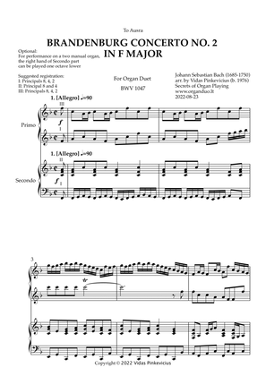 Brandenburg Concerto No. 2 in F Major, BWV 1047 (Organ Duet)
