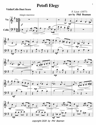 Petofi Elegy-Liszt-violin-cello duet