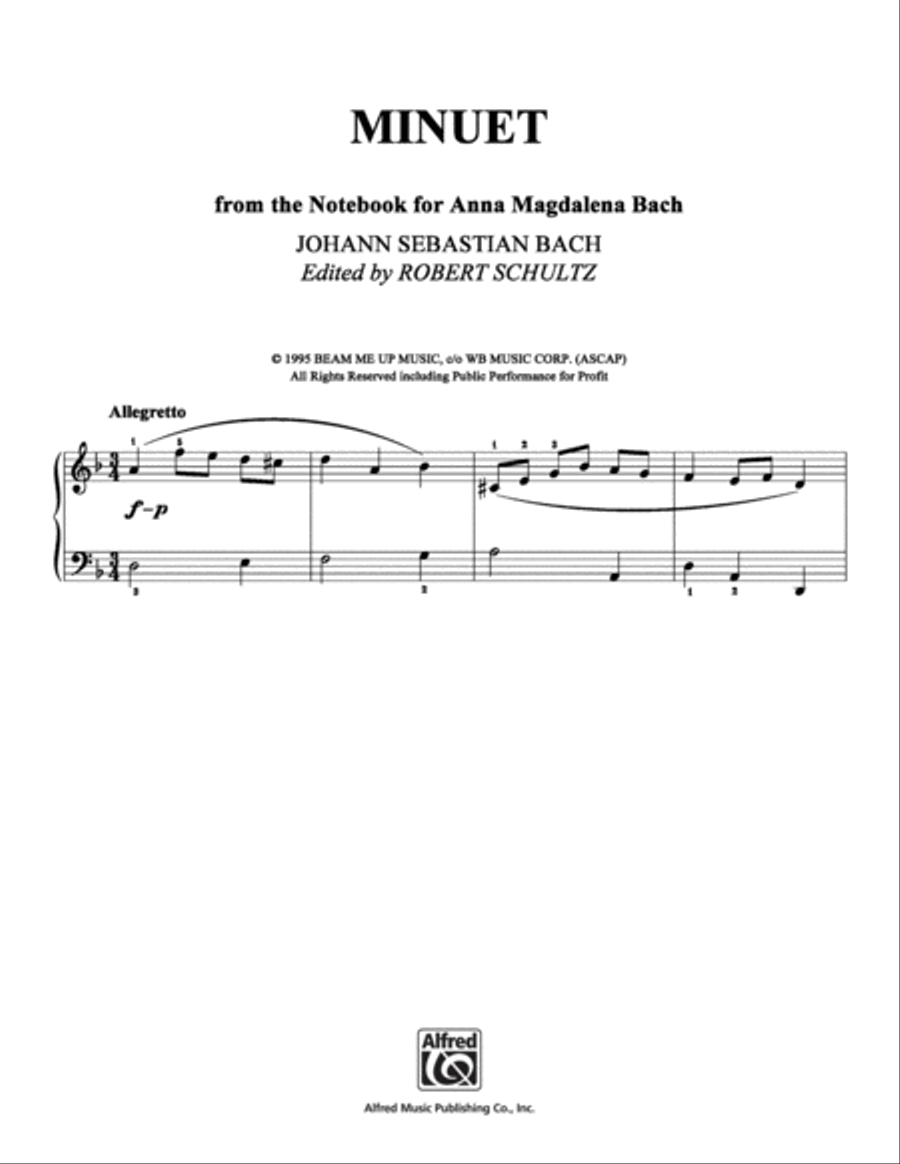 Minuet Piano Solo scores gallery preview page 1