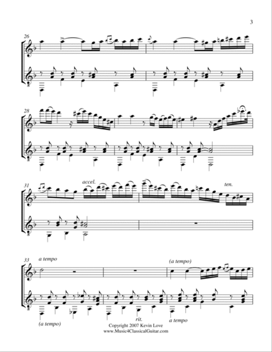 Capricho Arabe (Oboe and Guitar) - Score and Parts Oboe scores gallery preview page 3