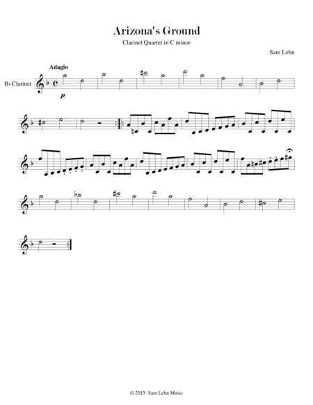 Arizona's Ground - Bb Clarinet part (Clarinet Quartet in C minor)