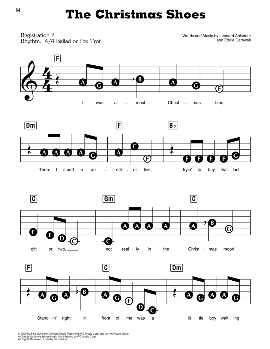 The Christmas Shoes Electronic Keyboard scores gallery preview page 1