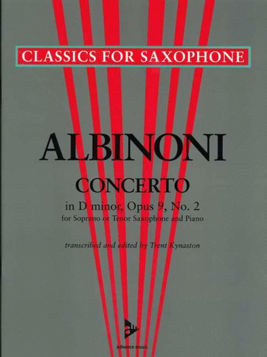 Albinoni - Concerto D Min Op 9 No 2 Sop Or Ten Sax/Pno