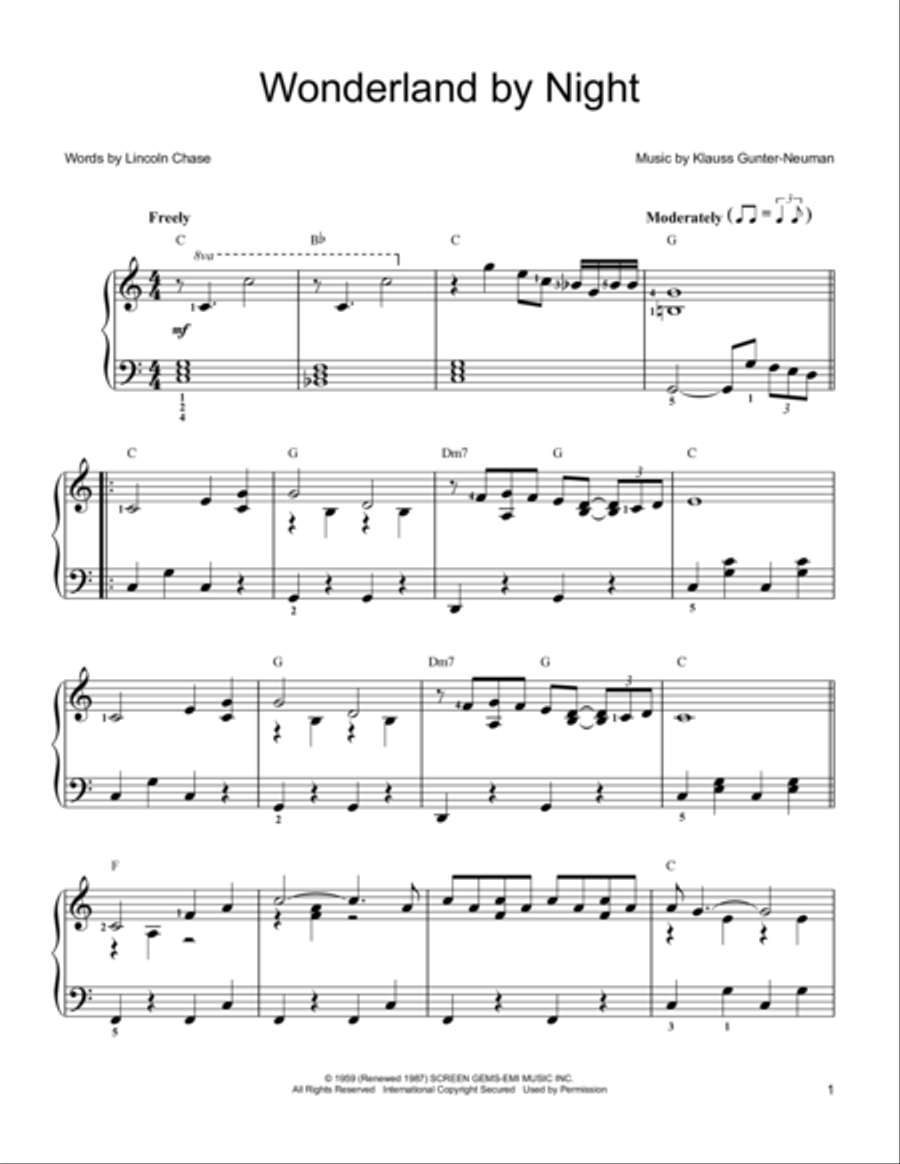 Wonderland By Night Voice scores gallery preview page 1