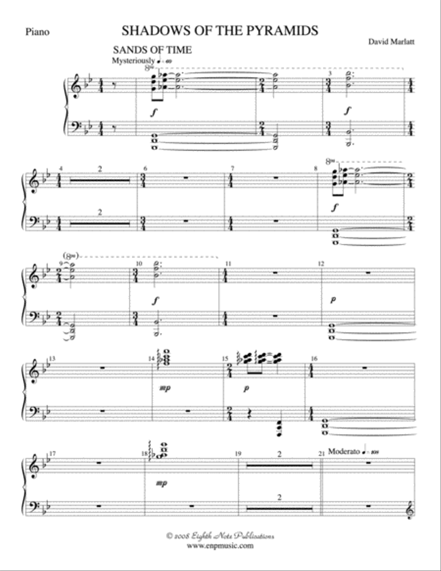 Shadows of the Pyramids: Piano Accompaniment Concert Band scores gallery preview page 1