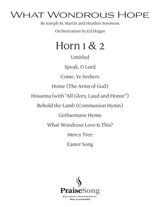 What Wondrous Hope (A Service of Promise, Grace and Life) - F Horn 1 & 2