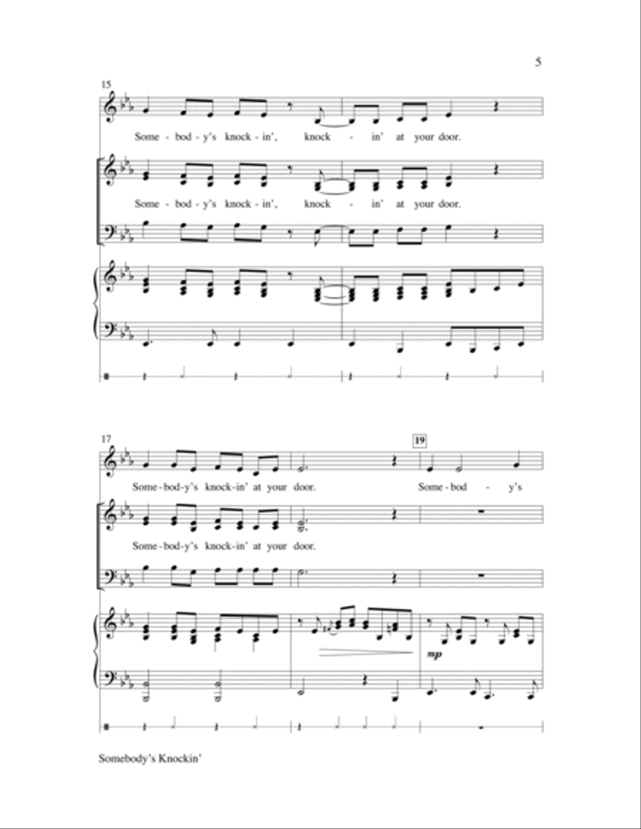 Somebody's Knockin' Children's Choir scores gallery preview page 5