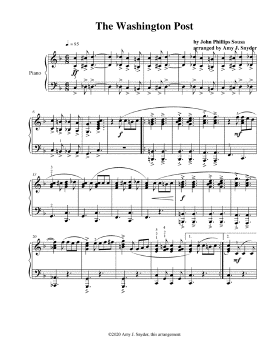 The Washington Post, piano solo Piano Solo scores gallery preview page 2