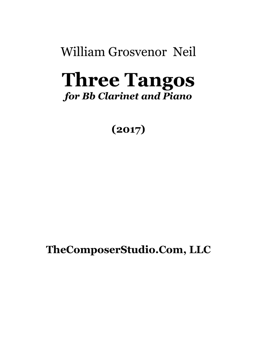 Three Tangos for Bb Clarinet and Piano Woodwind Duet scores gallery preview page 2