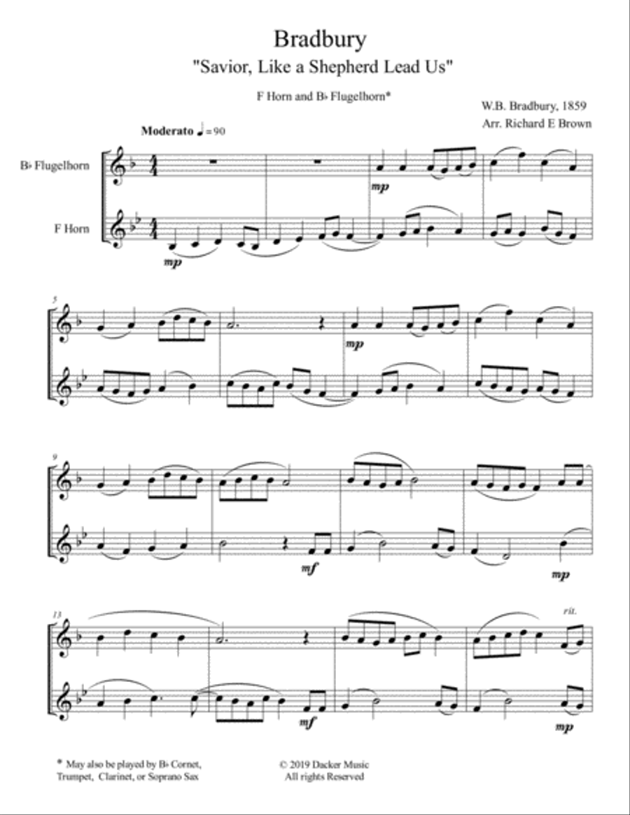 Bradbury (Savior, Like a Shepherd Lead Us) Score and Parts scores gallery preview page 2