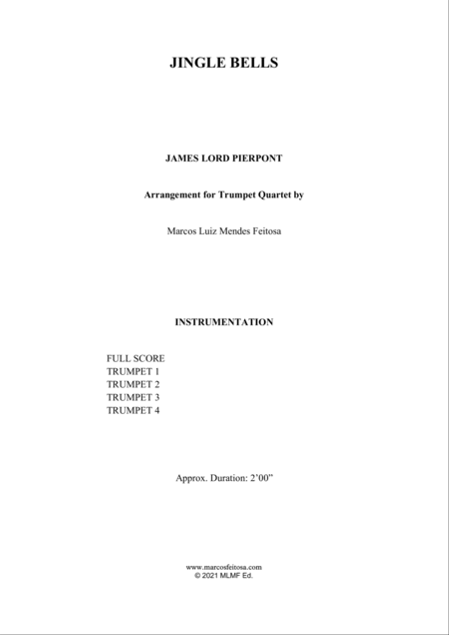 Jingle Bells - Trumpet Quartet Brass Ensemble scores gallery preview page 2