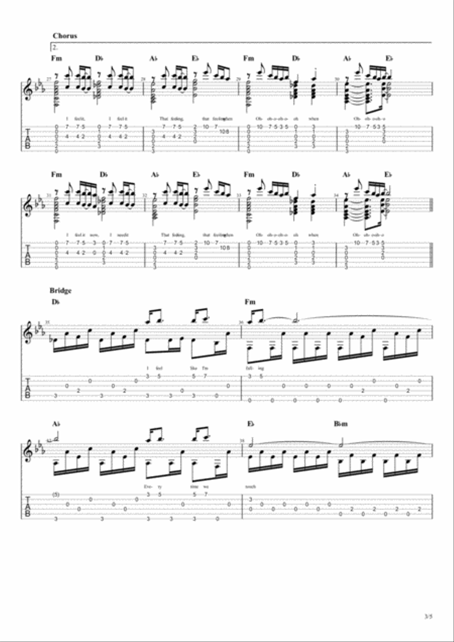 That Feeling When Guitar Tablature scores gallery preview page 3
