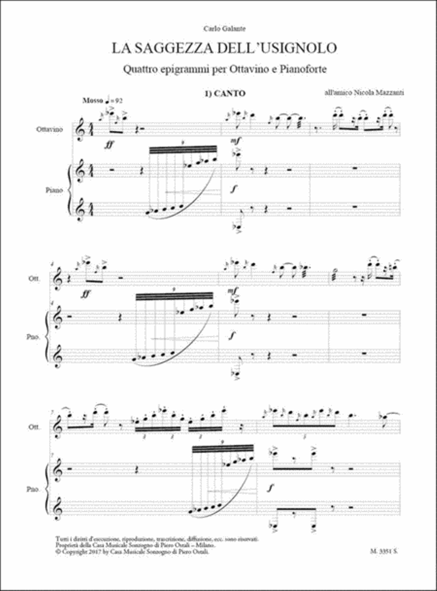 La saggezza dell'usignolo Piccolo scores gallery preview page 2