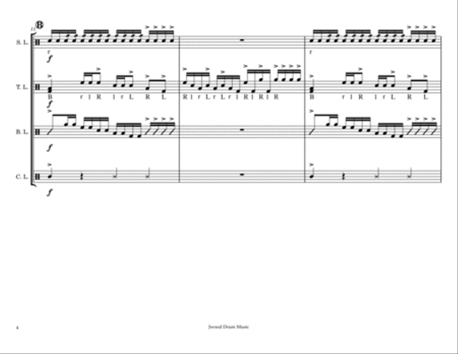 Invader (Drumline Cadence) Marching Band scores gallery preview page 4