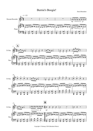 Burnie's Boogie! for Easy Descant Recorder and Piano
