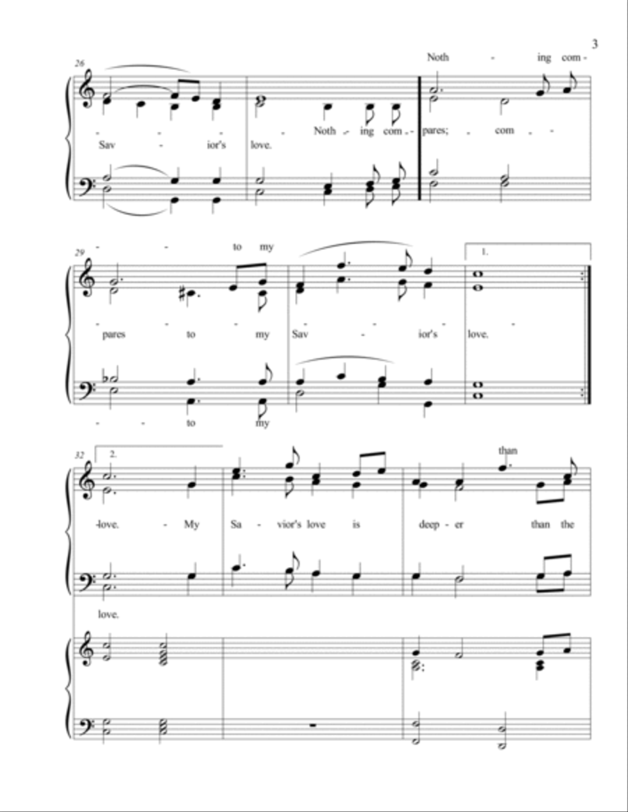 My Savior's Love 4-Part scores gallery preview page 3