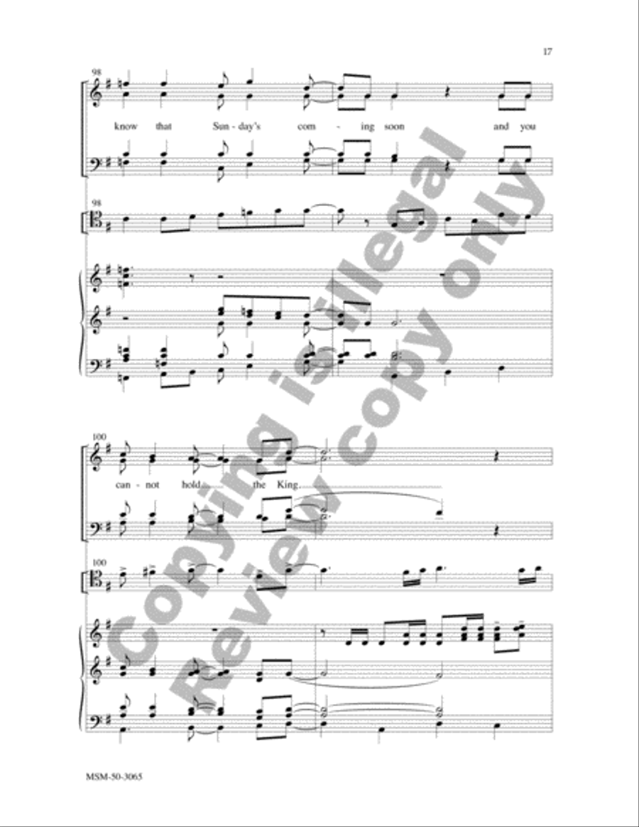 There's a Sunday Coming Soon 4-Part scores gallery preview page 16