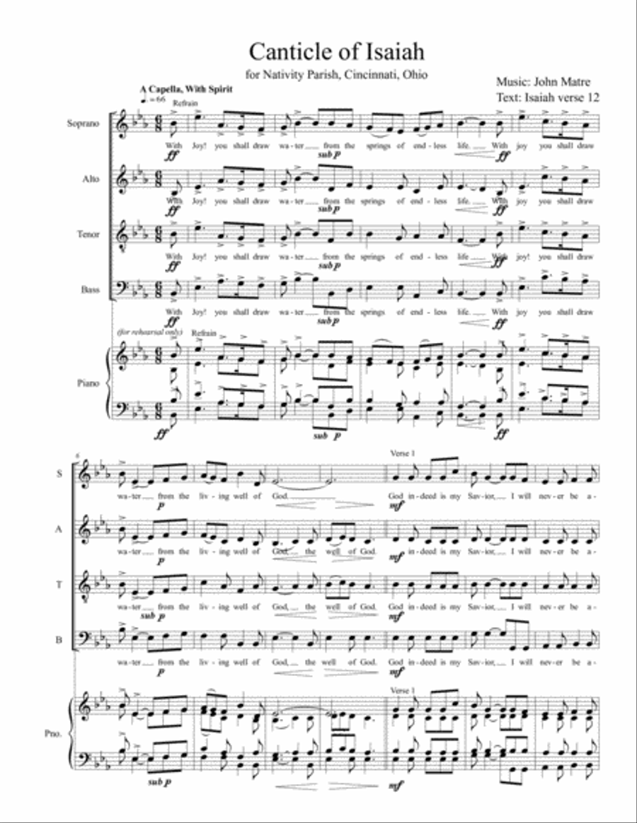 Canticle of Isaiah 4-Part scores gallery preview page 1