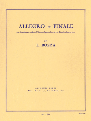 Allegro And Finale, For Double Bass, Tuba, Bass Saxhorn Or Bass Trombone