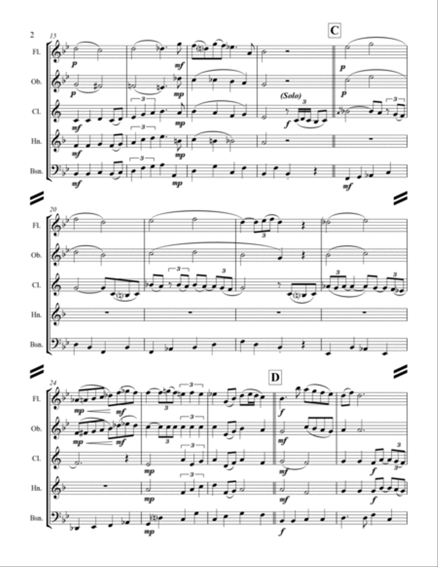 The Christmas Song (Chestnuts Roasting On An Open Fire) Woodwind Quintet scores gallery preview page 3