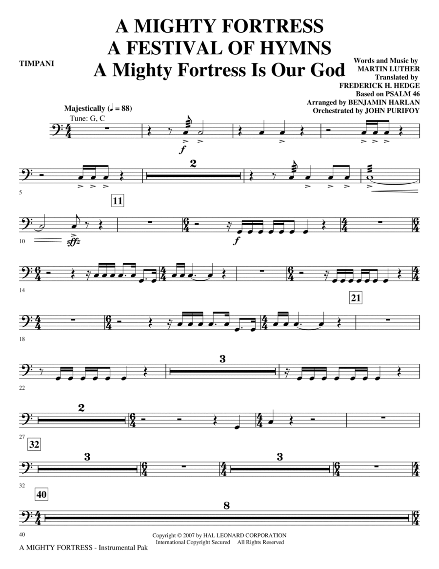 A Mighty Fortress - A Festival of Hymns - Timpani Choir scores gallery preview page 1