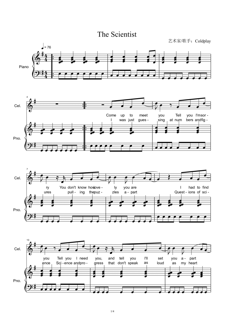 The Scientist Voice scores gallery preview page 1