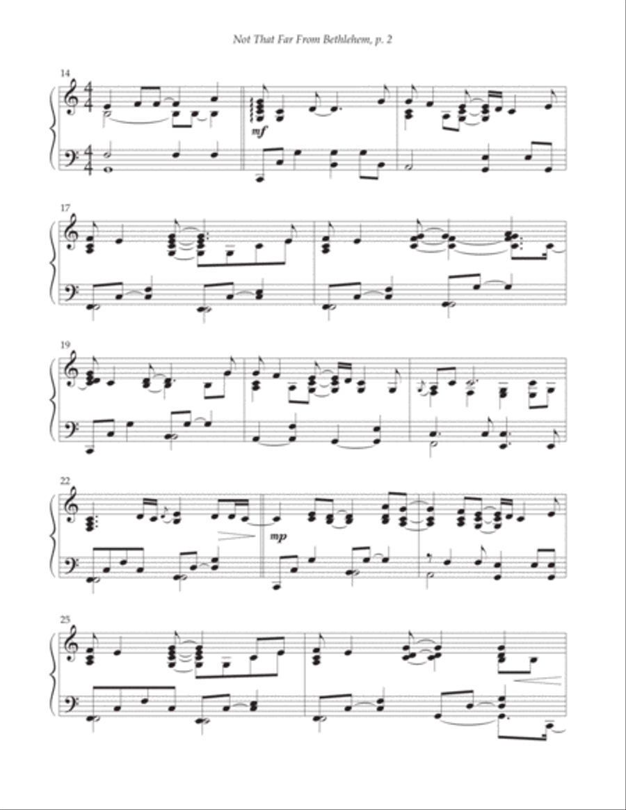 Not That Far From Bethlehem Piano Solo scores gallery preview page 2